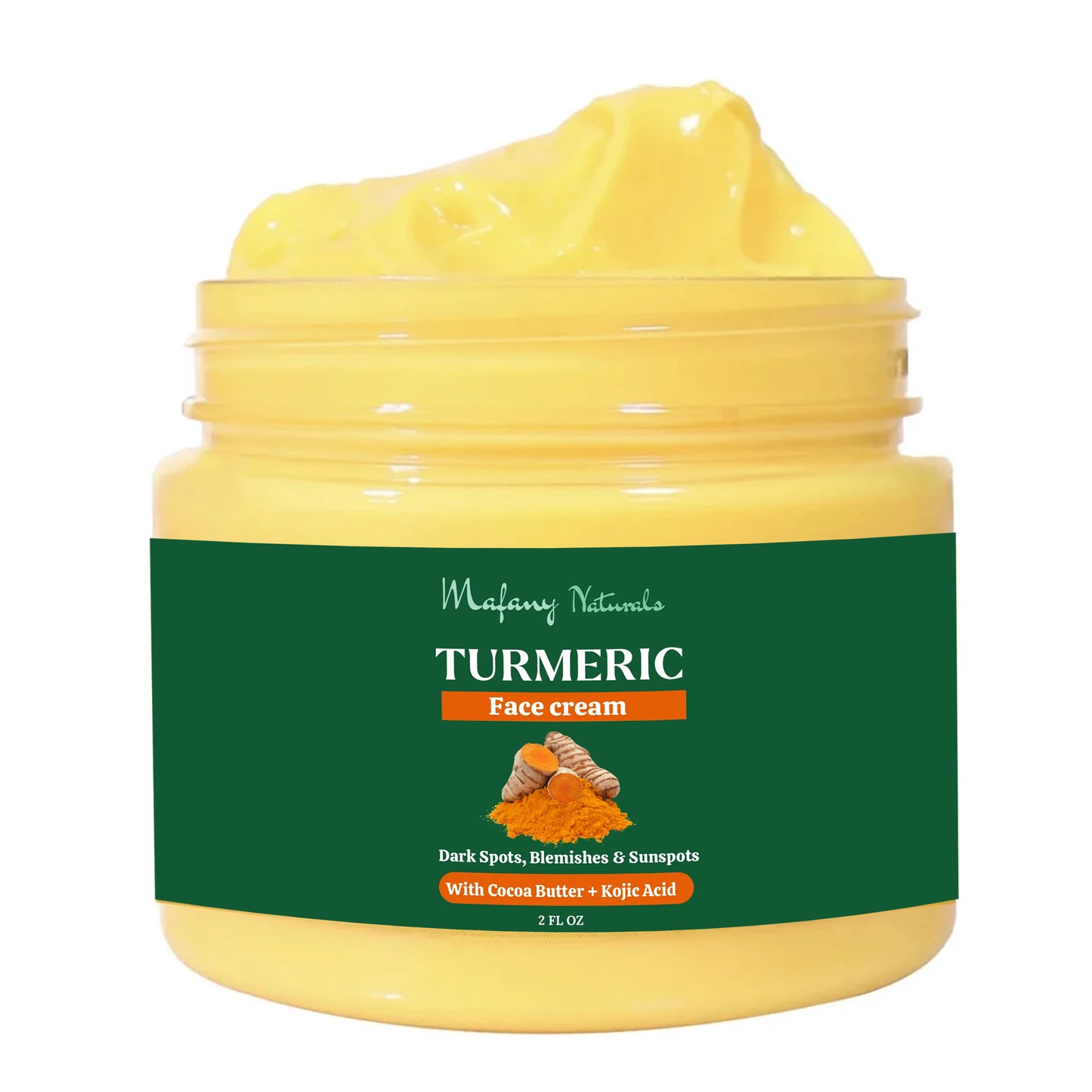 Turmeric Face Cream, Dark Spot Remover, Even, Glowing, Even Skin Tone 2FL OZ